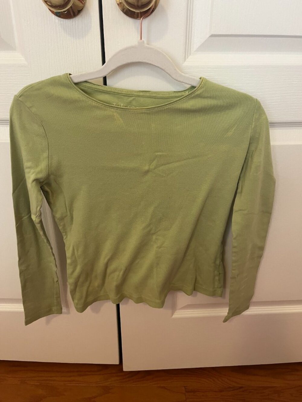 Talbots Petite Women's Light Green Long Sleeve T-Shirt